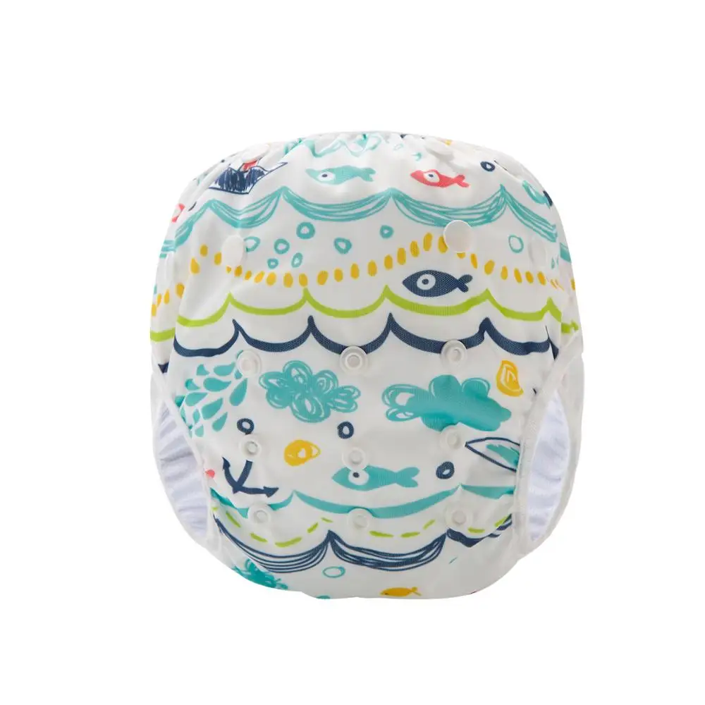 Cloths Baby Summer Pul Printed Fabrics Adjustable Reusable Swim Nappies