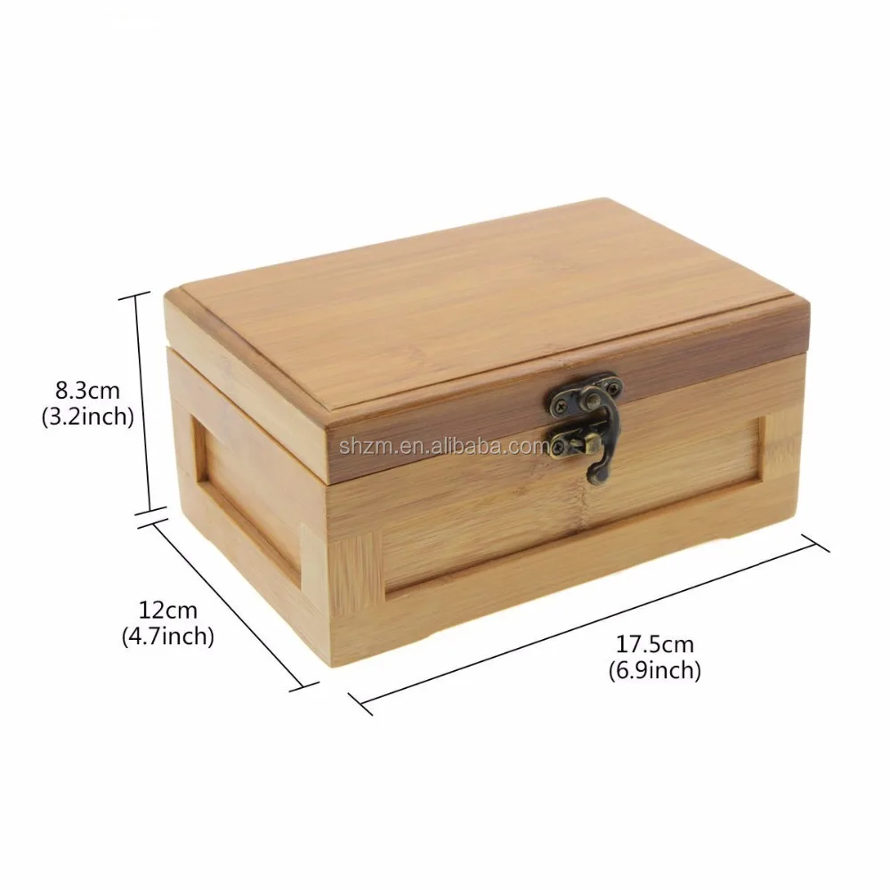 Natural BambooJewelry Gift Box Bamboo Two-Layer Jewelry Box Organizer Tray Storage Case