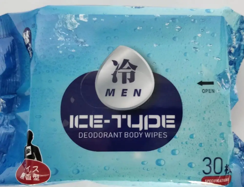 Portable Ice Cooling Adult Wet Wipes Alcohol-free deodorant body wipes