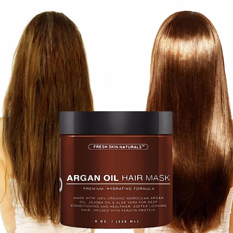 
Argan Oil Keratin Hair Mask, 100% ORGANIC Argan & Almond Oils - Deep Conditioner, Hydrating Hair Treatment Therapy 