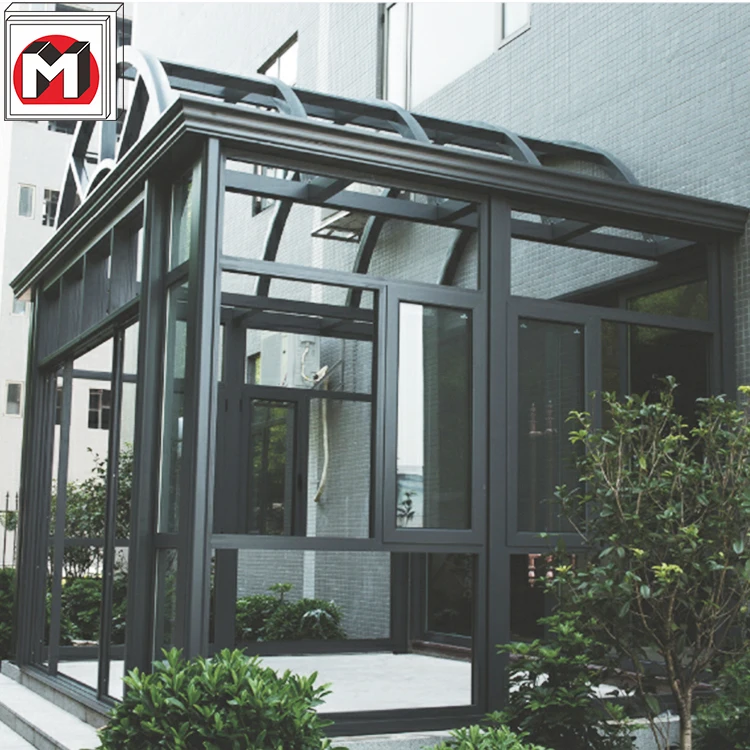 Doorwin new design Prefabricated Winter Garden Patio Enclosure Modern Glass House Free Standing 3 4 Seasons Sun Room