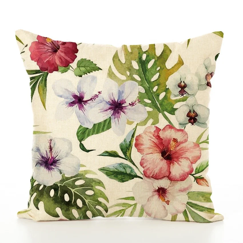 
Moroccan Green Palm leaves Cotton Throw Sofa Scatter Cover Decorative Cushion 