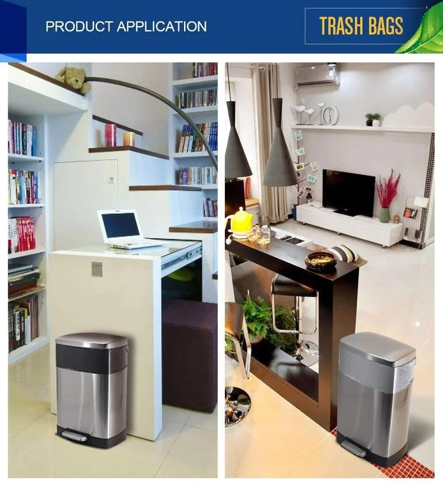 4 Gallon Trash Bags,small garbage bags kitchen trash recycling bags for bathroom office home(black & sliver)