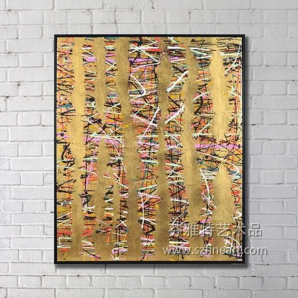 Modern Abstract Gold Foil Canvas Painting