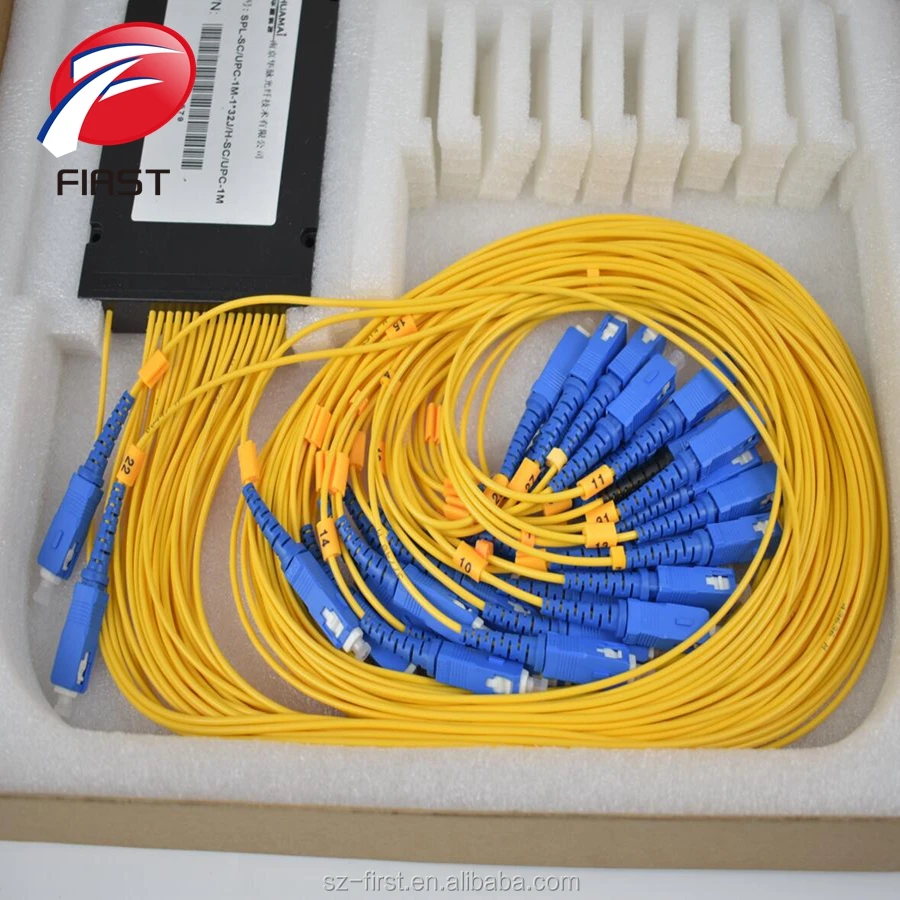Высокое качество 1 2 1:4 1x8 1x16 1*32 1*64 abs plc сплиттер оптический разветвитель с разъемом SC