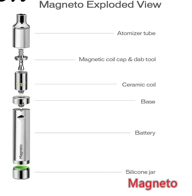 США Топ продаж восковой испаритель ручка Yocan magneto оптом с магнитной катушкой встроенной