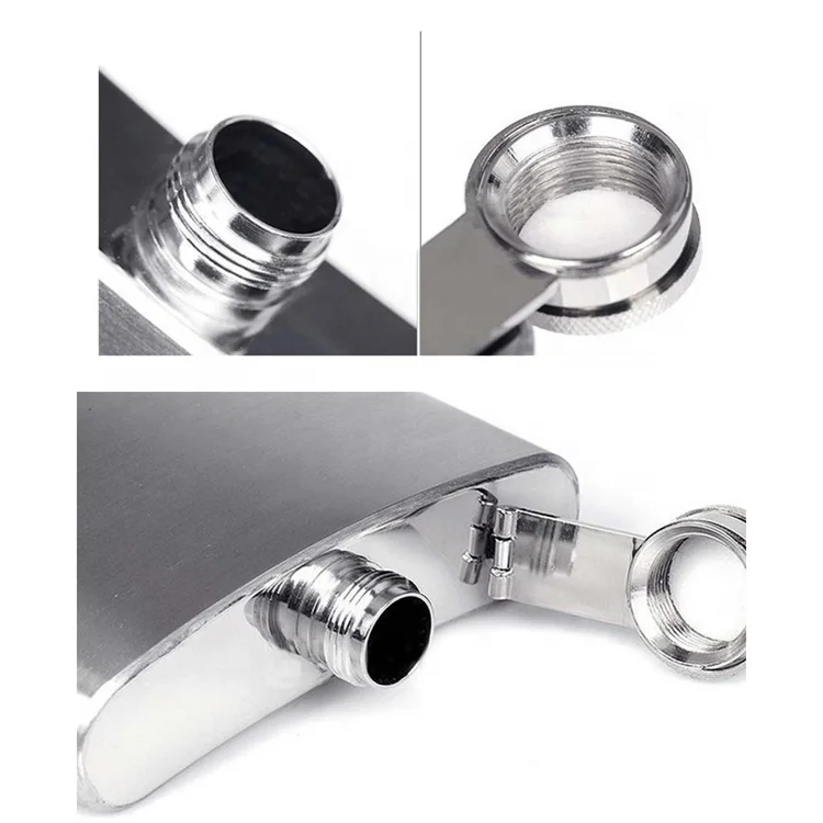 Premium Quality Stainless Steel 7oz Hip Flask Gift Set With Funnel and Shot Glasses