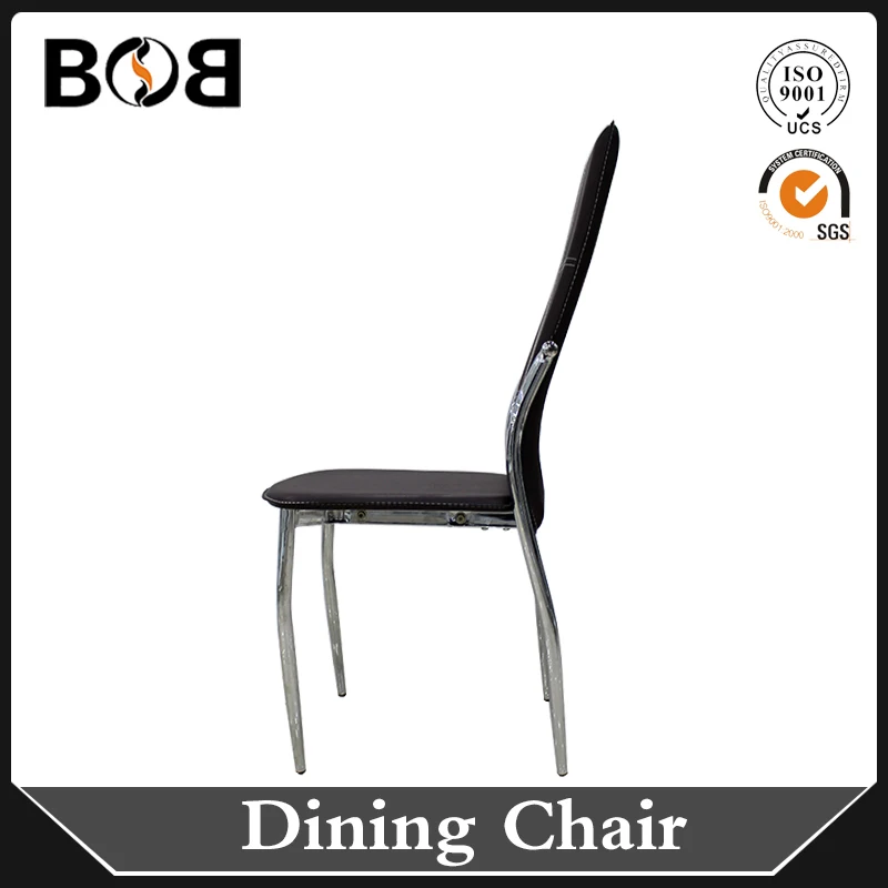 crocodile leather chromed frame dining chair/crocodile leather kitchen chairs