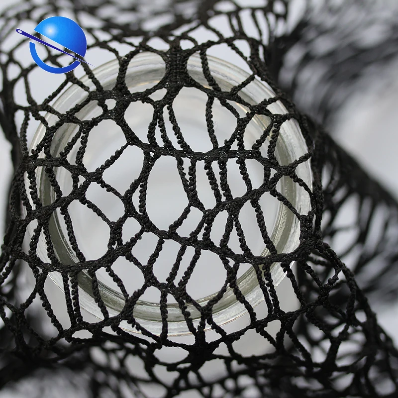 Wholesale stocklot decoration spider net mesh fabric for fashion wear garment  in weft jacquard knitted fabric