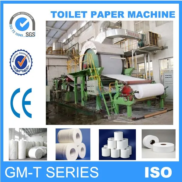 Resonable цене конопли туалетной бумаги бумагоделательной машины с CE