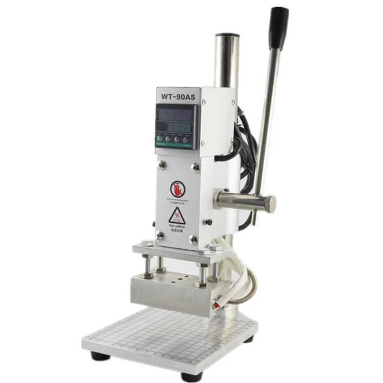 Hand operated embossing logo stamp machine used for leather and wood