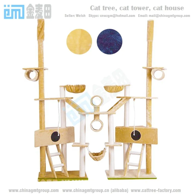 GMTPET Cat tree Wholesale High quality sisal material 240 to 260cm big tree house large cat tree house