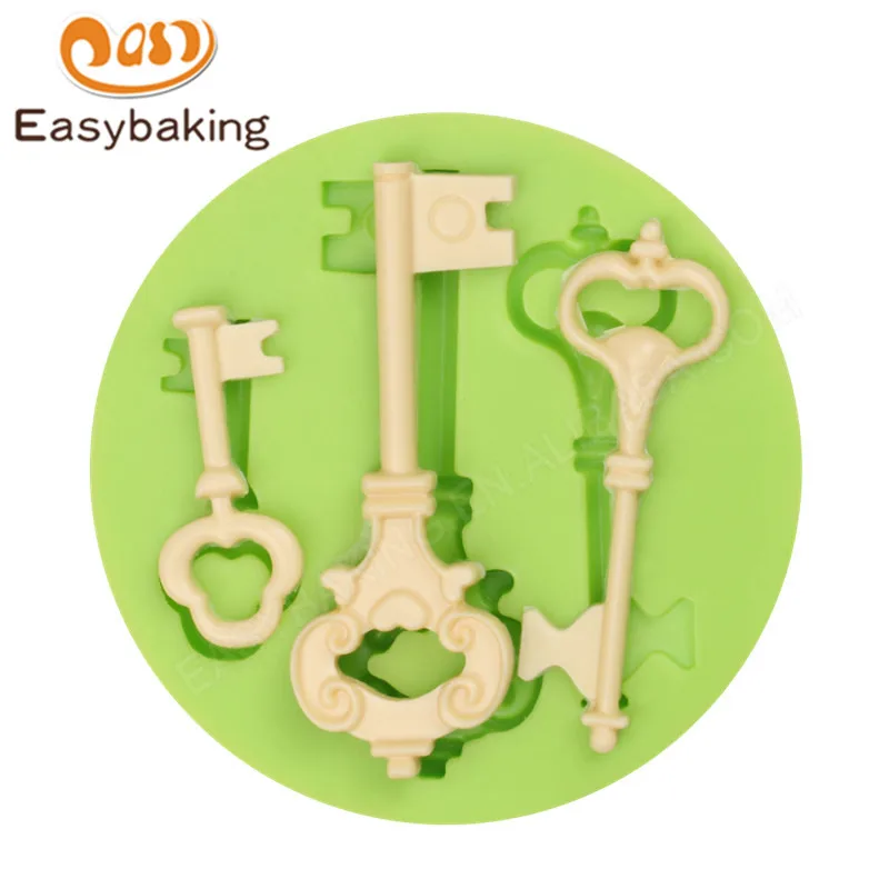 key shape silicone fondant mold