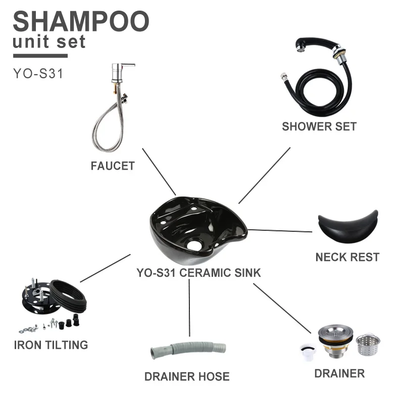 Ceramic sink wash basin portable for hair salon