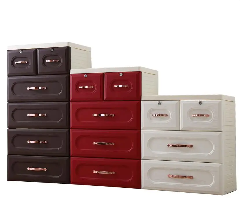 
Easy to move in and out kids small baby toys plastic drawer cabinet with lock storage cabinets 