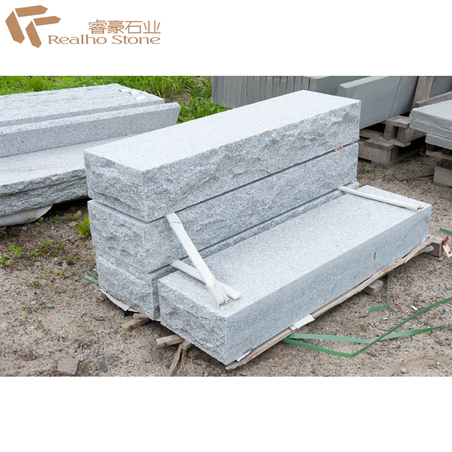 
Nature White / Grey Granite Kerbstone For Outdoor Stairs Steps Design 