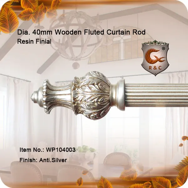 Manufacturer Custom Size High Quality Wooden Curtain Rod Single Wood Curtain Rod