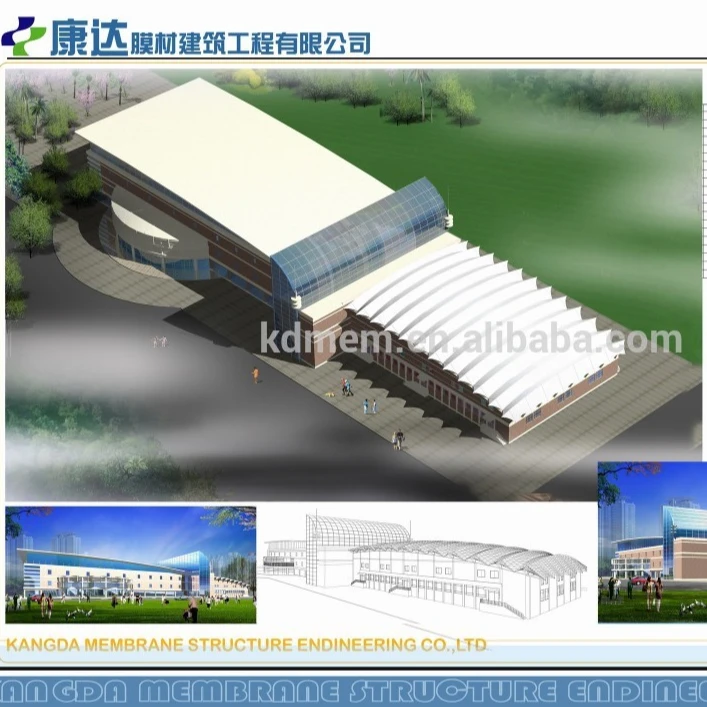 
ETFE membrane structure swimming pool architectural external wall facades awning 