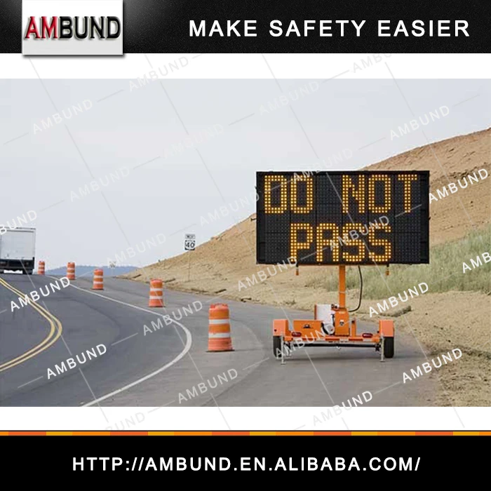 Mobile Informative LED Solar Traffic Warning Signs Variable Message Signs screen Trailer Traffic Signal
