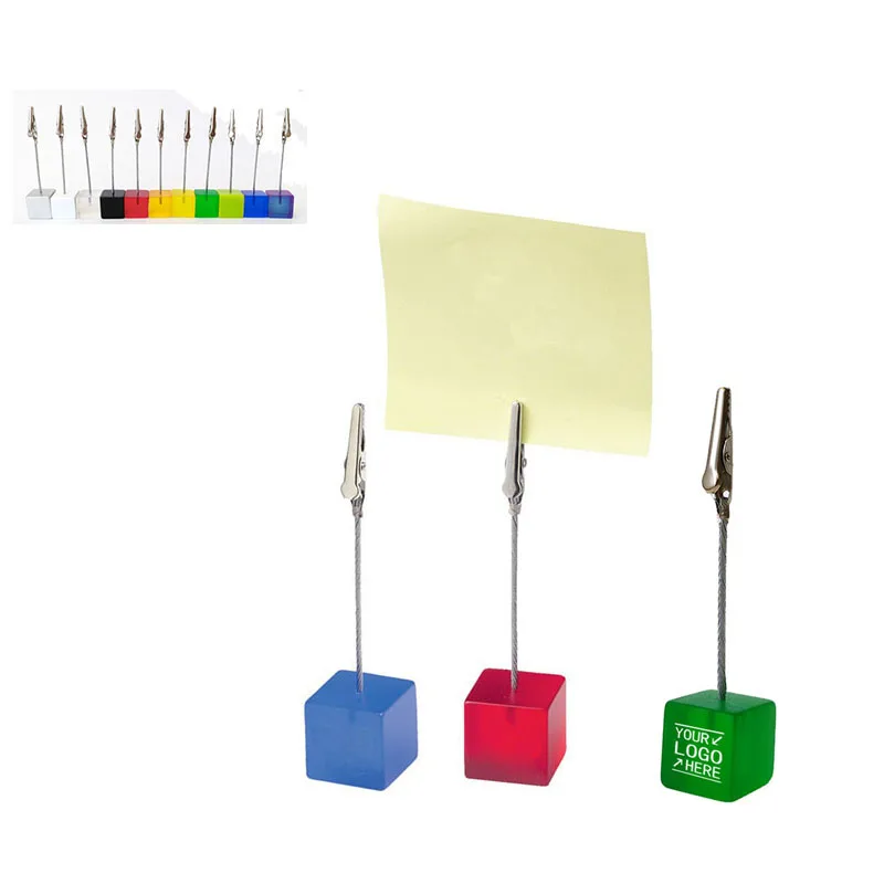 Зажимы для записей с логотипом на заказ, прозрачный настольный держатель для фотографий