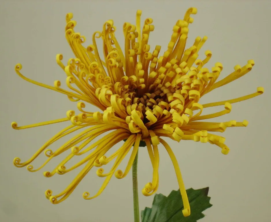 Artificial Foam Fuji Chrysanthemum Mum Pick W/Leaves Foam Flower