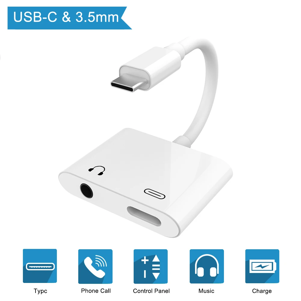 USB-C Digital Audio Adapte USB Type C Headphone Jack Converter PD fast charger Adaptor for Samsung
