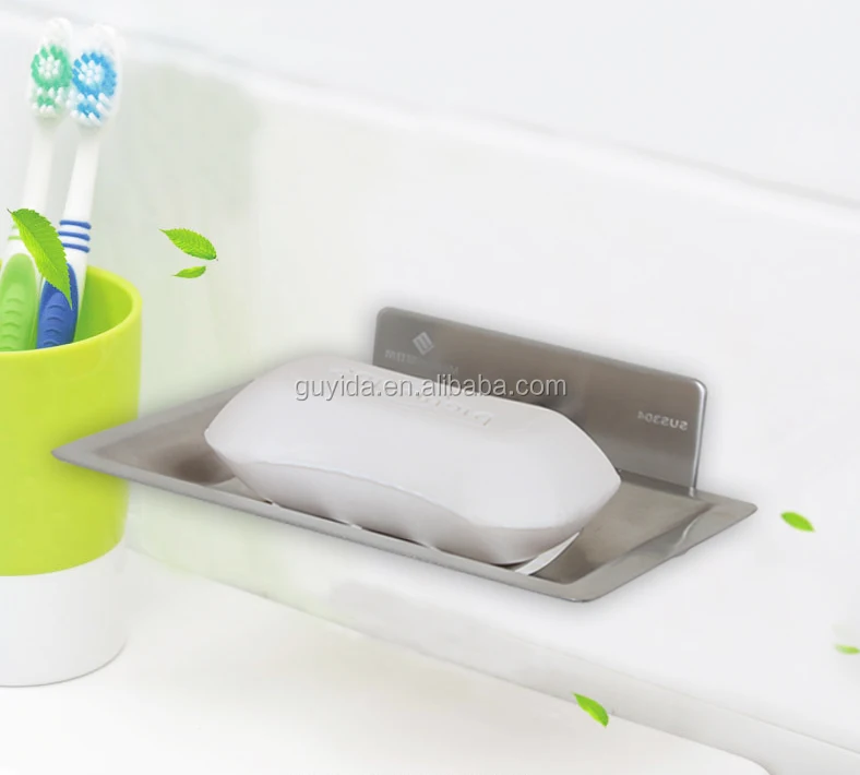 
Magnetic adhesive stainless steel shower soap dish holder 