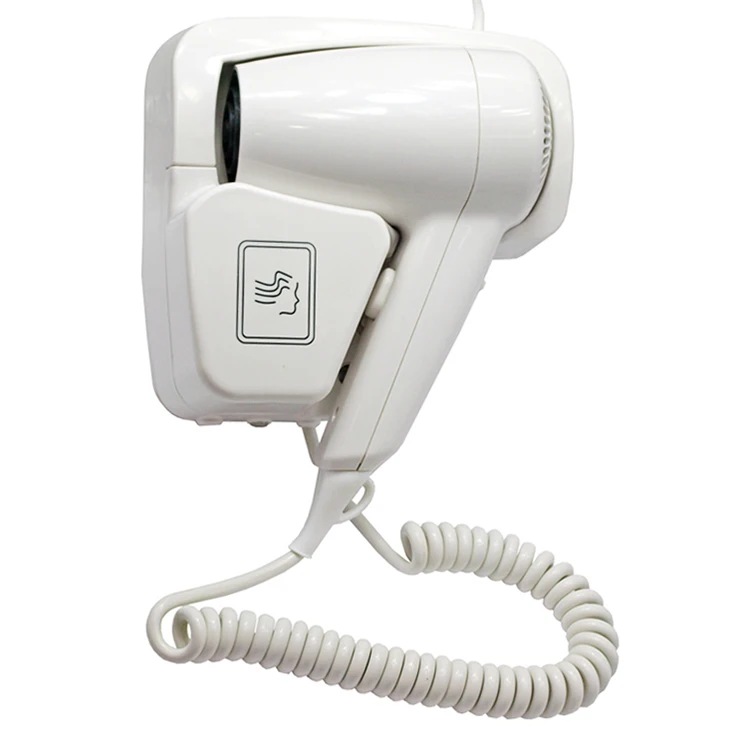 Custom White Plastic wall mounted hotel household hair blow dryer