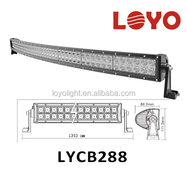 low price 288W 50 inch curve/ straight led light bar off road light bar 288w curve led light bar for trucks/ Jeep