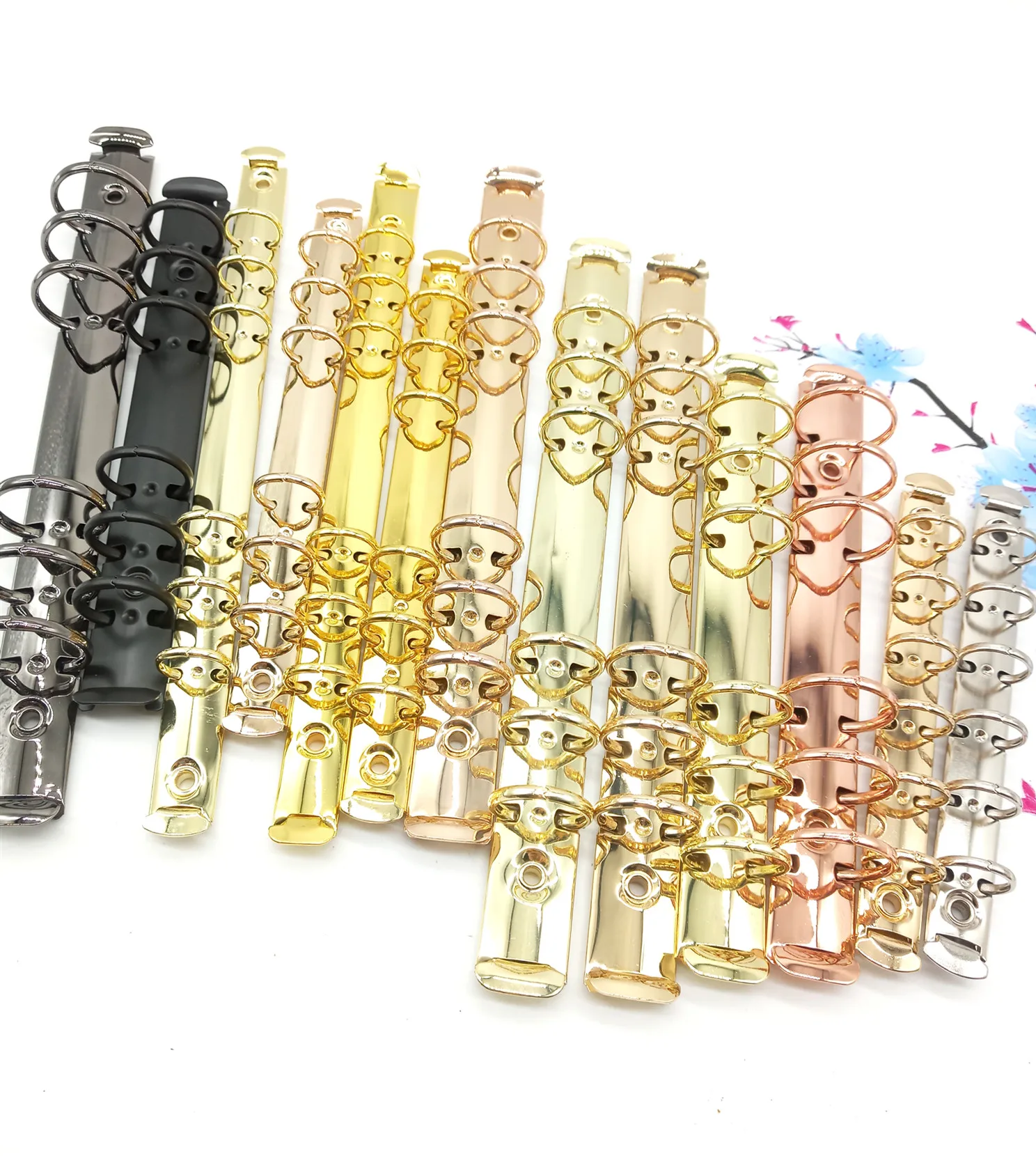 gold/rose gold 6 ring binder mechanism 130mm/180mm/227mm available