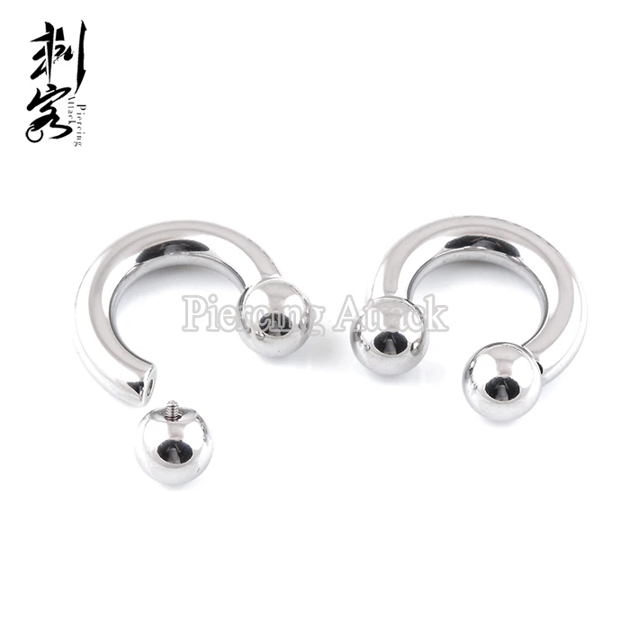 Internally Threaded Steel Giant Gauge Horseshoe Circular Barbells