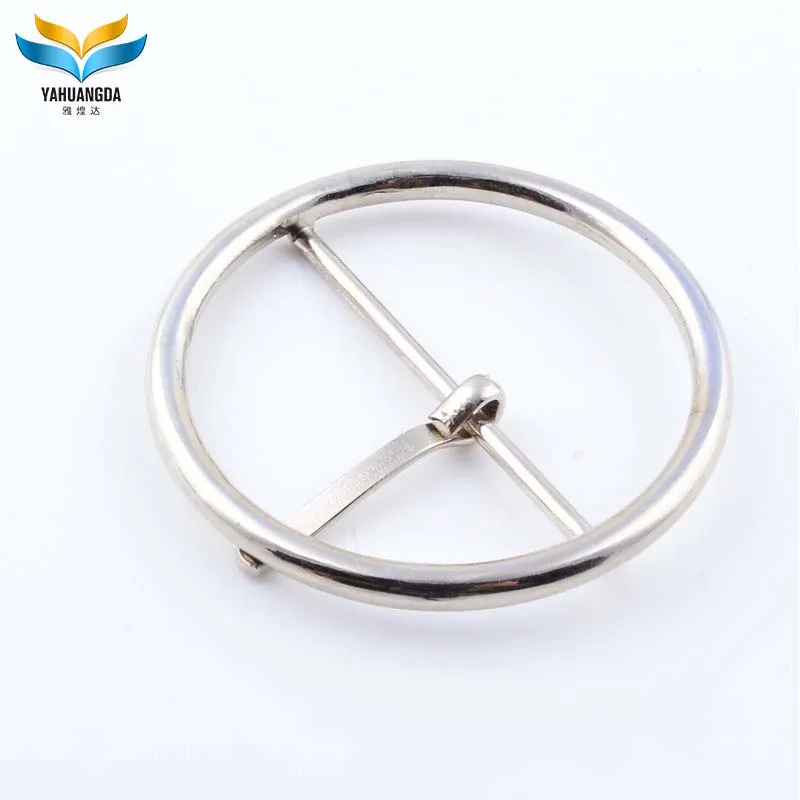 factory oem round buckle metal zinc alloy belt buckle O silver  buckle
