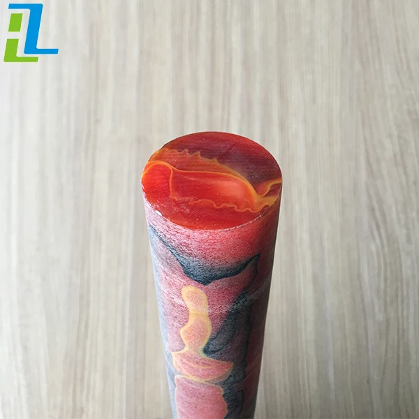 High quality colorful swirl acrylic rod with space in center