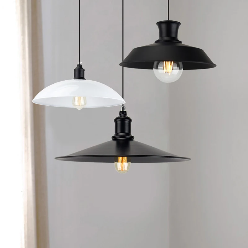 Простой дизайн, деревенский черный винтажный подвесной светильник, промышленный потолочный светильник