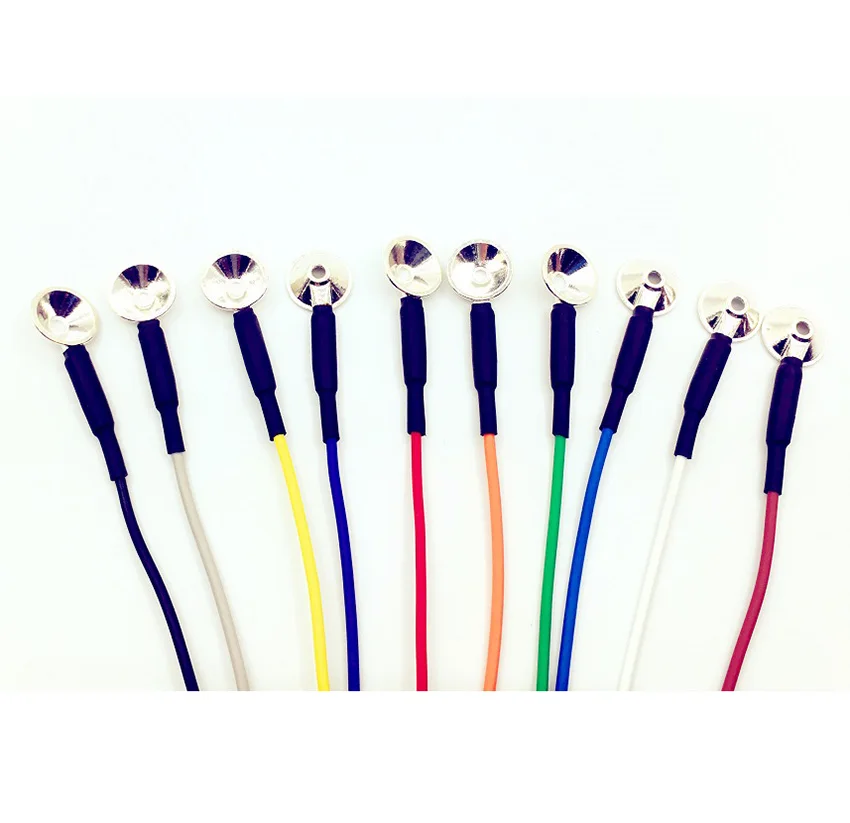 Medical accessories  solid silver cup electrode EEG cable