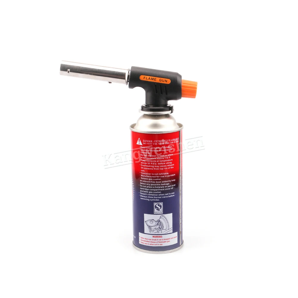 Black & Orange Brazing Flame thrower Butane Torch Gun Lighter for Cooking & BBQ