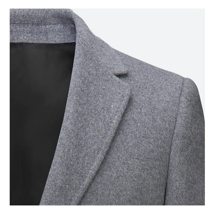 MTM service 100% кашемировое серое Однотонное шерстяное пальто на пуговицах зимнее пальто мужское длинное пальто из Китая