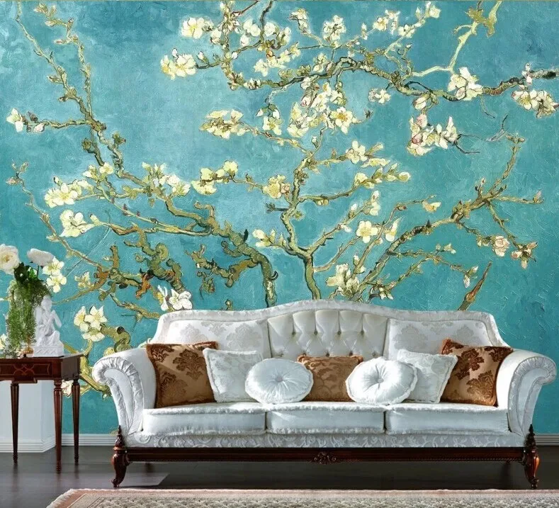 Japans Behang Van Gogh painted personalized custom wallpaper wall painting the living room European style luxury villa home - Japans Behang