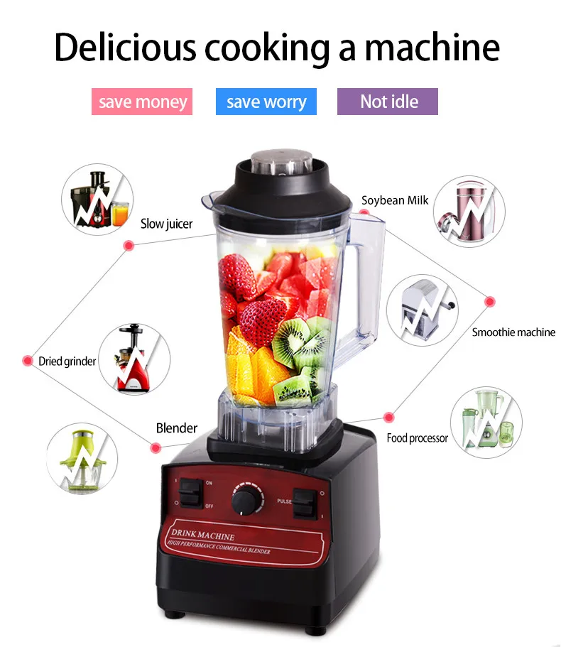 Kitchen supplies industrial commercial juice bar fruits frappe ice smoothie maker blender