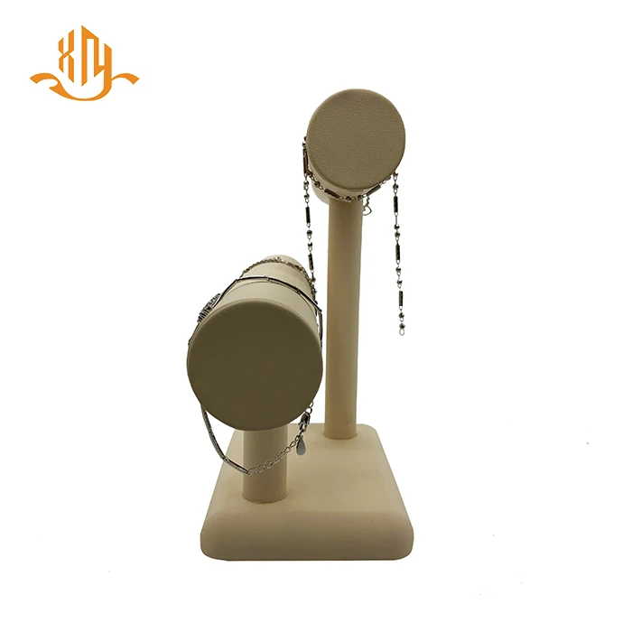 
Custom Wholesale Leather Hovering T-Bar Bracelet Bangle Necklace Jewelry Display Stand 