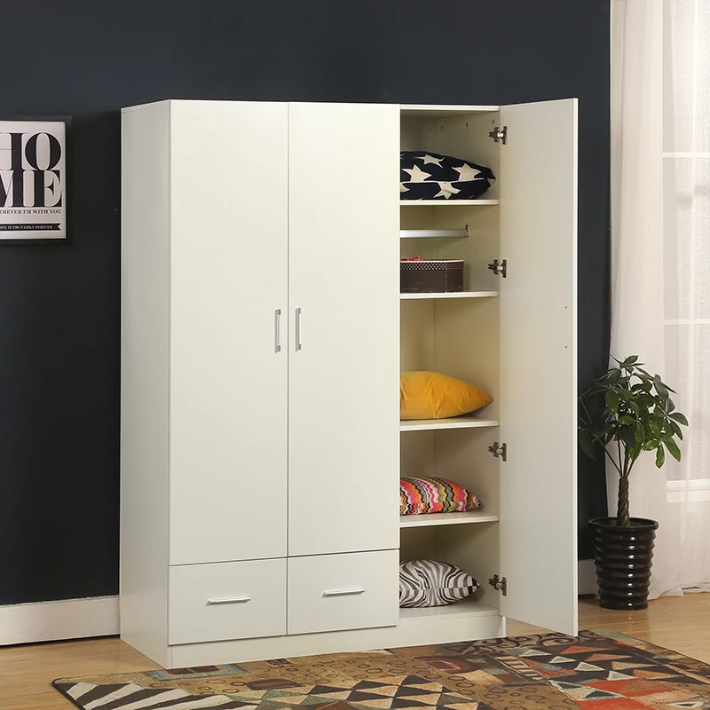 high quality MDF/particle board two doors bedroom storage wardrobe cabinet
