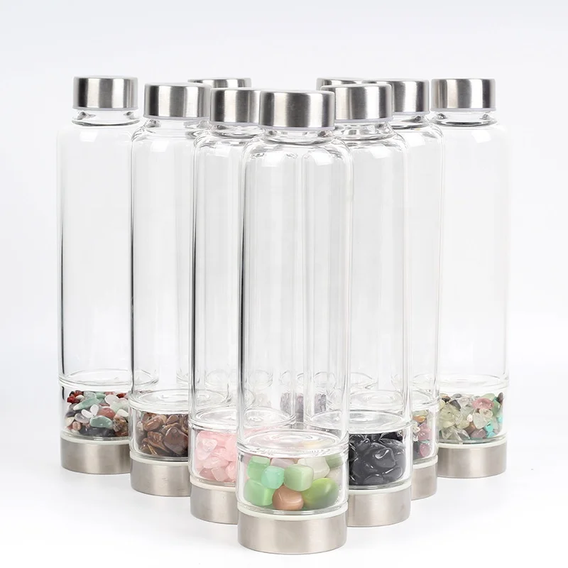 natural gemstone crystal perfume water bottle with stone wholesale
