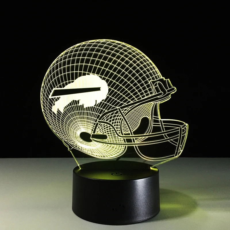 Баффало Американский футбол шапка шлем 3D NFL светодиодный цвет меняется Декор ночник на сенсорное управление индукции и батареи