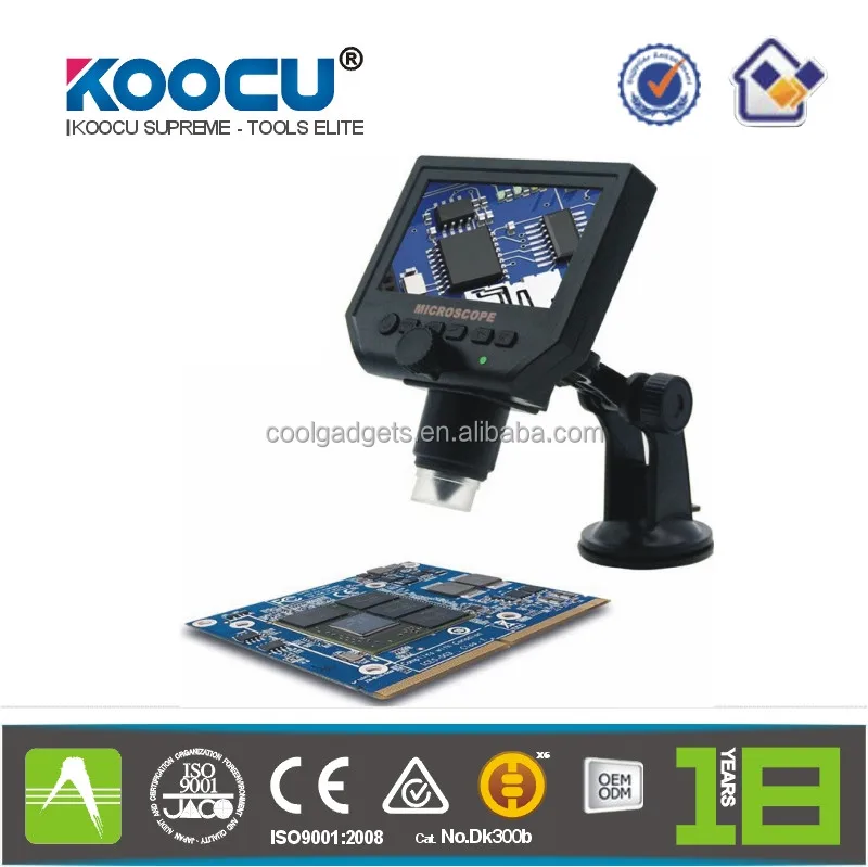[KOOCU] HD Digital-600X Zoom Microscope with 4.3-Inch HD Display Built-In Battery FHD Vi (2017 Newest)