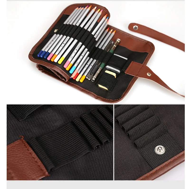 Мультифункциональные холстяные обертка скатать, пакет для канцелярских товаров Набор цветных карандашей 36/48/72 слотов для карт путешествия рисования закатывающиеся пенал