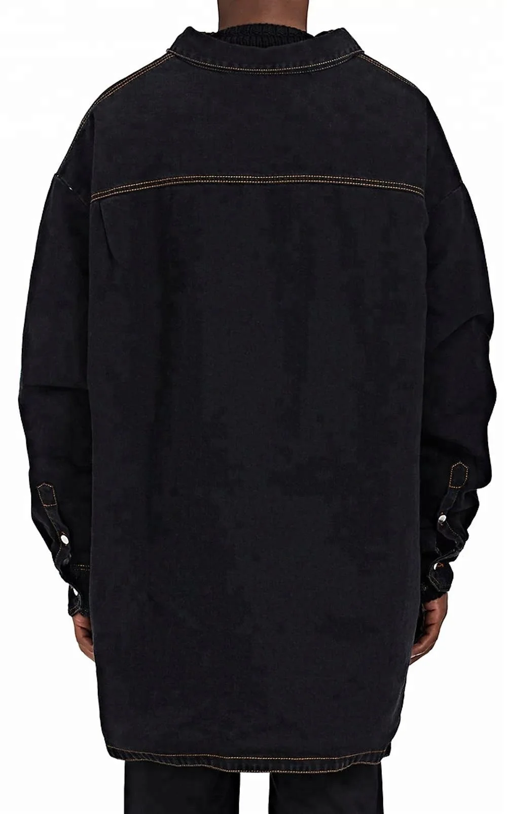 Long style black oversize new design denim jacket for men