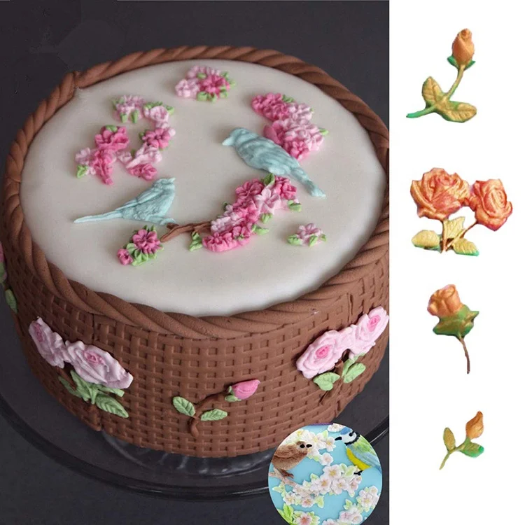 Hot Selling Reusable Silicone Fondant Rose Molds Frame
