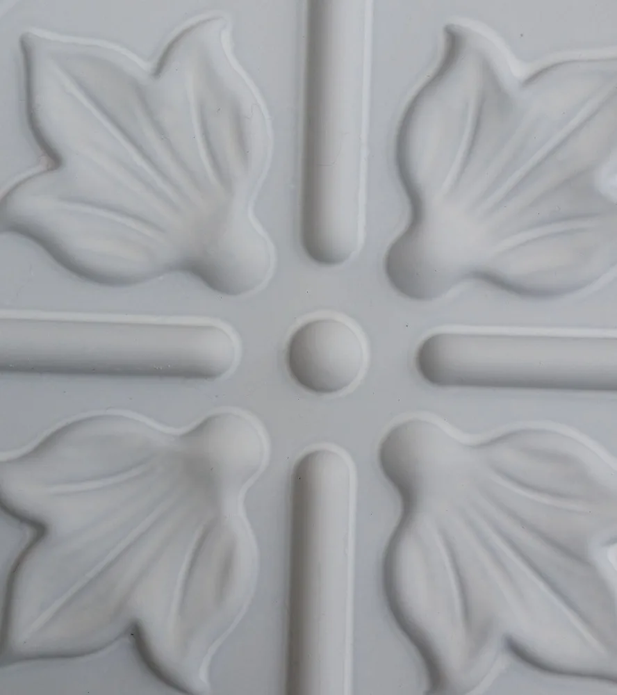 Faux tin 3D embossed cafe pub decor wall panels PLB10 white matte