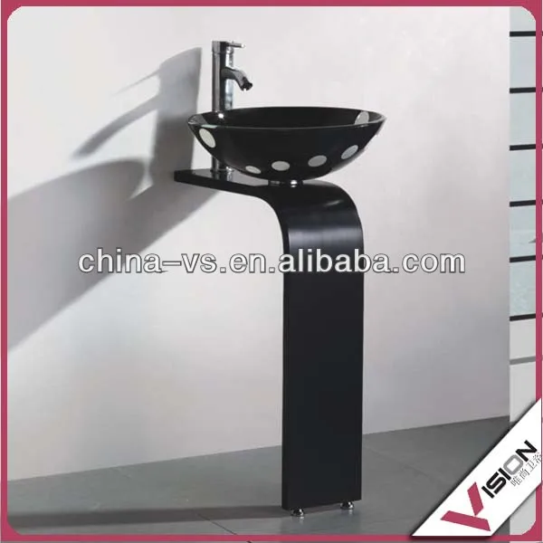 Стеклянная раковина для ванной комнаты с фанерным кронштейном