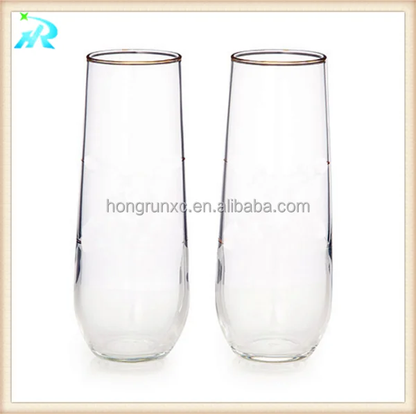 
Disposable plastic flute cup, stemless plastic champagne glass 